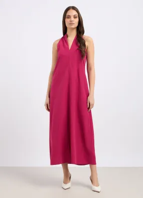 Abito lungo in misto lino donna