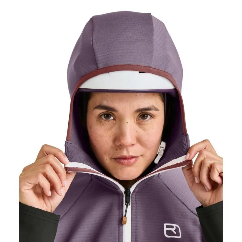 Donna Ortovox FLEECE RIB HOODY W (ghiaccio acquatico) giacca in pile
