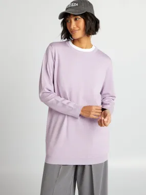Pullover leggero taglio lungo - VIOLA